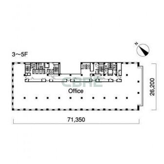 3階〜5階 平面図