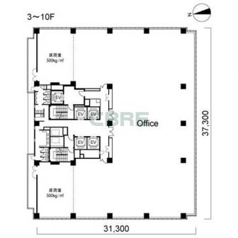 3階〜10階 平面図