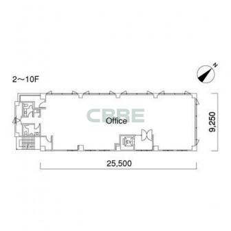2階〜10階 平面図