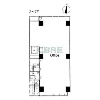 2階〜7階 平面図