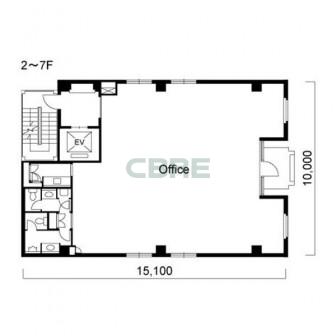 2階〜7階 平面図