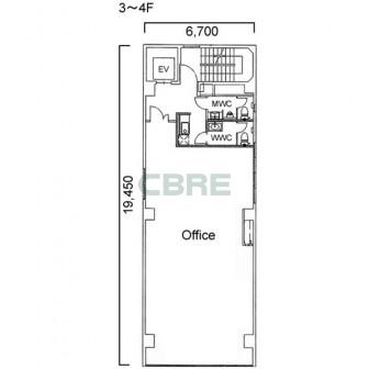 3階〜4階 平面図
