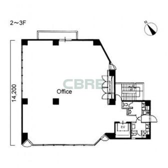 2階〜3階 平面図