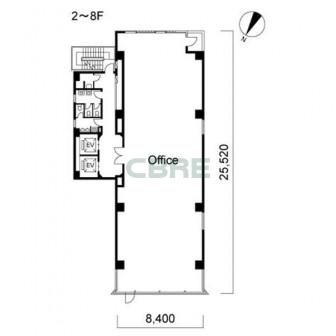 2階〜8階 平面図