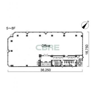 5階〜8階 平面図