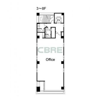 3階〜8階 平面図