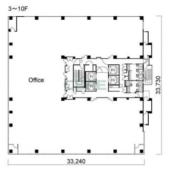 3階〜10階 平面図