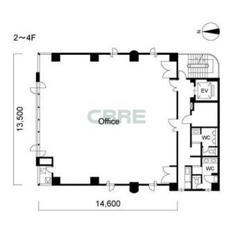 2階〜4階 平面図
