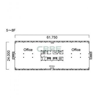 5階〜8階 平面図
