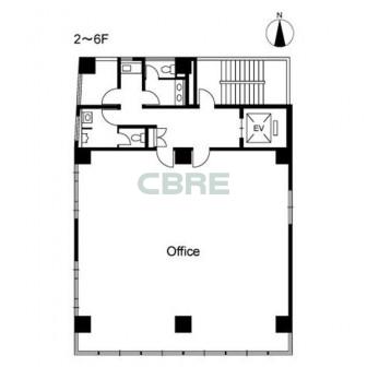 2階〜6階 平面図