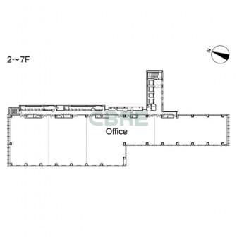 2階〜7階 平面図