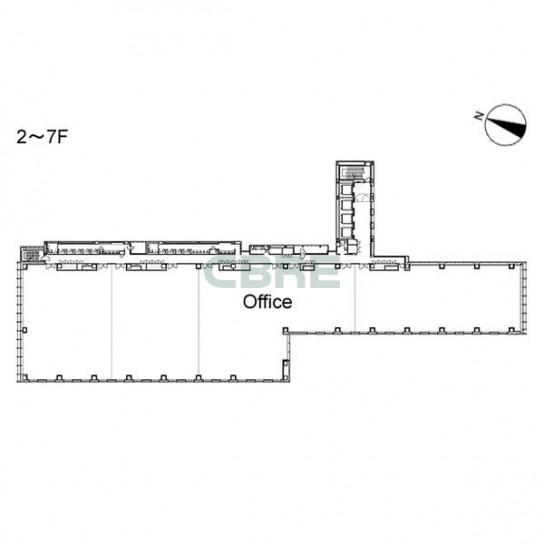 2階〜7階 平面図