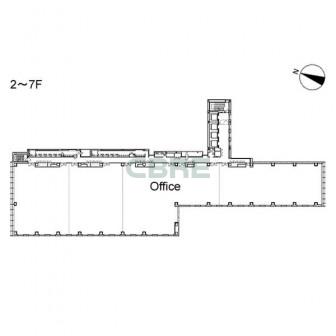 2階〜7階 平面図