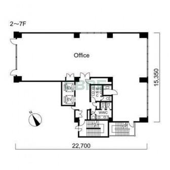 2階〜7階 平面図