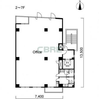 2階〜7階 平面図