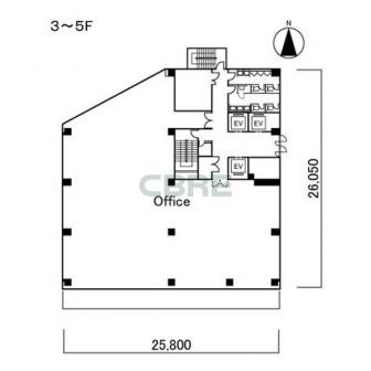 3階〜5階 平面図