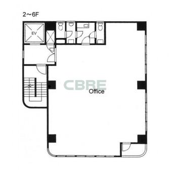 2階〜6階 平面図