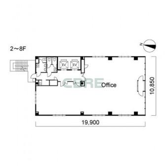 2階〜8階 平面図