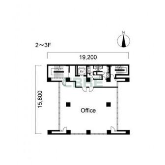 2階〜3階 平面図