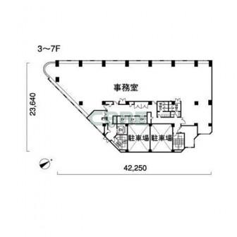 3階〜7階 平面図