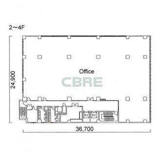 2階〜4階 平面図