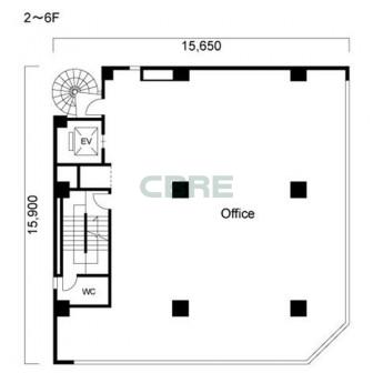 2階〜6階 平面図