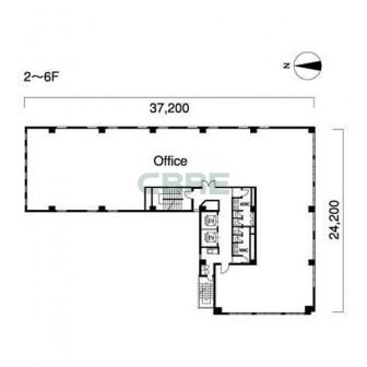 2階〜6階 平面図