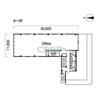 8階〜9階 平面図