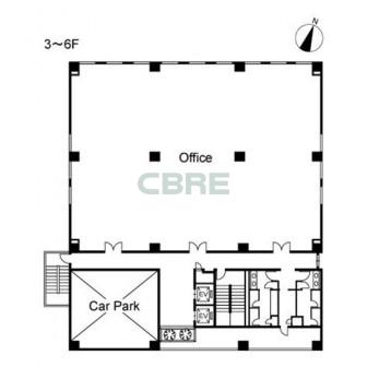 3階〜6階 平面図