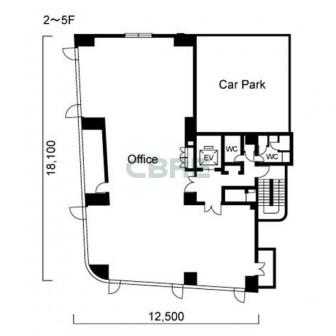 2階〜5階 平面図