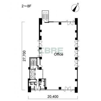 2階〜8階 平面図