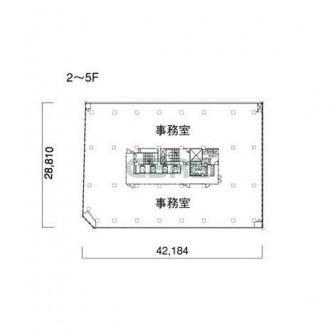 2階〜5階 平面図