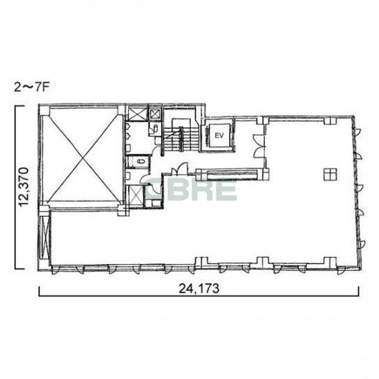 2階〜7階 平面図