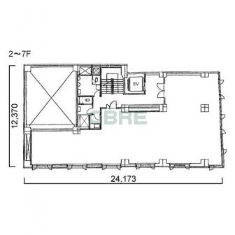 2階〜7階 平面図