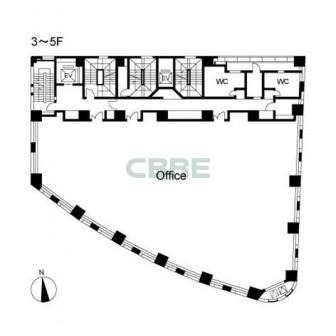 3階〜5階 平面図