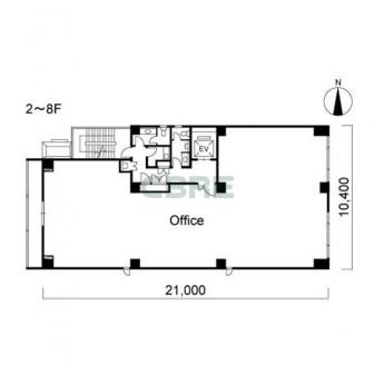 2階〜8階 平面図