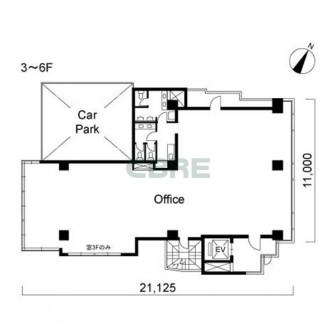 3階〜6階 平面図