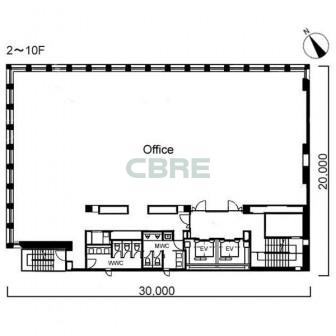 2階〜10階 平面図