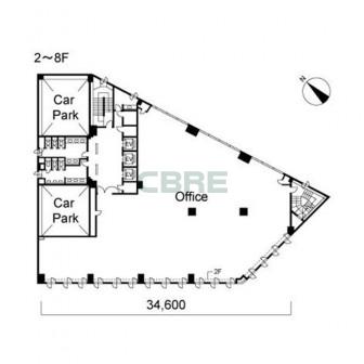 2階〜8階 平面図