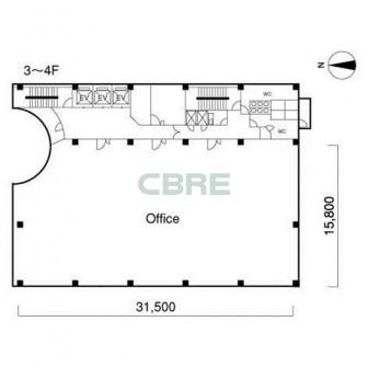 3階〜4階 平面図
