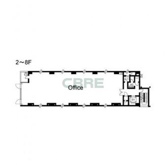 2階〜8階 平面図