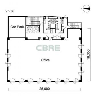 2階〜8階 平面図