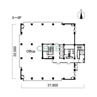 5階〜9階 平面図