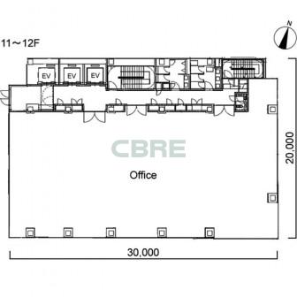 11階〜12階 平面図
