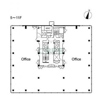 5階〜11階 平面図