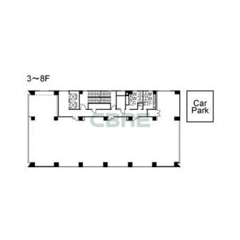 3階〜8階 平面図
