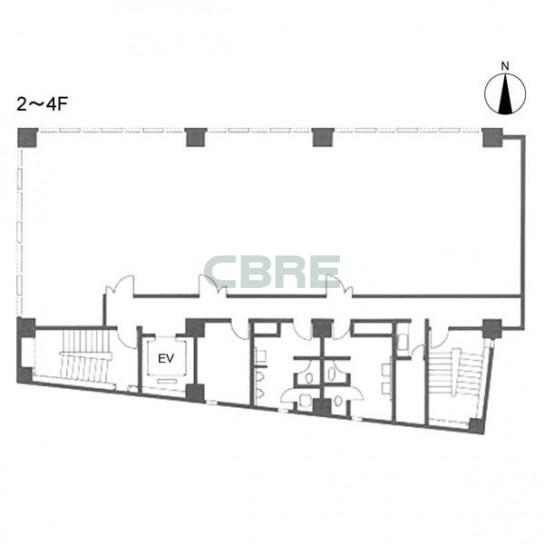2階〜4階 平面図