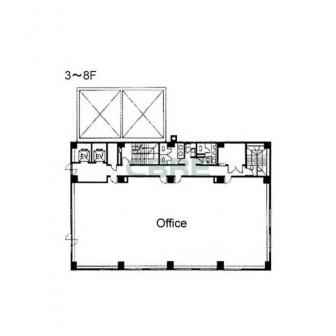 3階〜8階 平面図