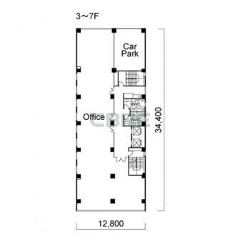 3階〜7階 平面図