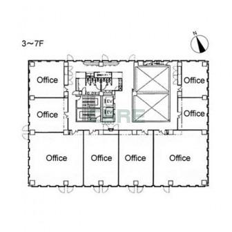 3階〜7階 平面図
